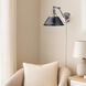 Orwell 1 Light 10 inch Chrome Articulating Wall Sconce Wall Light in Navy, Adjustable